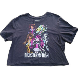 Monster High Graphic Crop Top T-Shirt Large